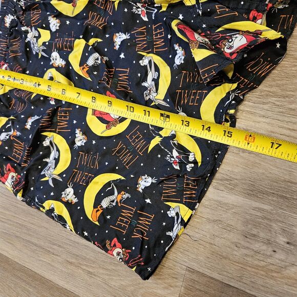 Vtg Looney Tunes Warner Bros Halloween Silk Shorts XL 1995 Taz Bugs Bunny 90s - Picture 8 of 9